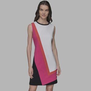 KARL LAGERFELD Women's Patterned Scoop Neck Sleeveless Aline Dress Size 4